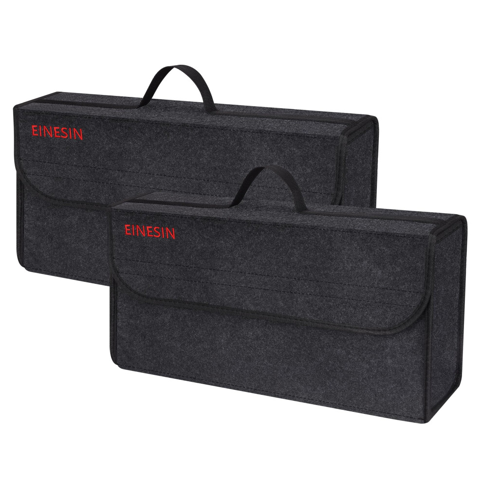 Einesin Car Boot Organiser Bag Anti Slip Foldable, Car Boot Tidy For Tools Breakdown Emergency Travel Tidy Van Caravan - Carpet Material - Dark/Grey 5051226182532