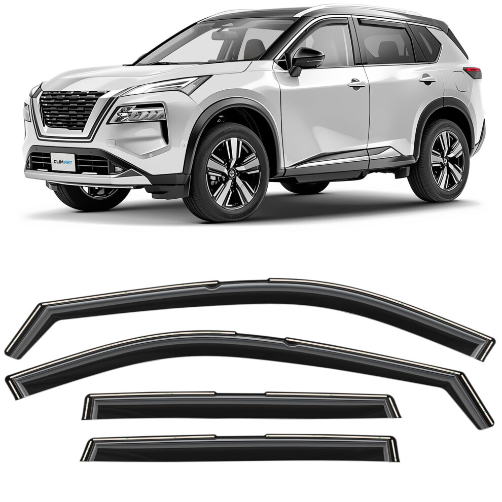 Clim Art In-Channel Wind Deflectors For/Compatible With Nissan X-Trail 2022-2026 (Iv) - Rain Deflector - Car Accessories - Car Wind Deflectors - Sun, 5051226120718