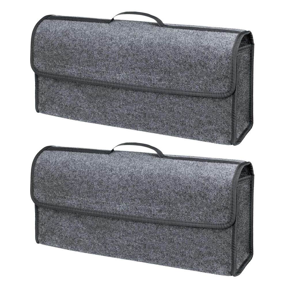 Vbgurr 2Pcs Car Boot Organiser, Boot Organiser Car With Lid Foldable For Storage Auto Tools & Interior Declutter - Suitable For All Vehicles (Gray) Gray 5051224076994