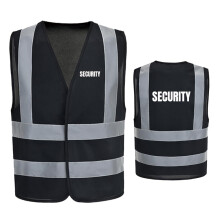 AYKRM SECURITY High Visibility Safety Vest-Black, Reflective, Waistcoat, 6-8XL