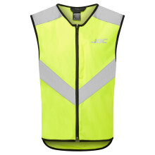 JDC Motorcycle Hi Vis Vest High Visibility Zipped Safety Reflective Yellow - Axis - S