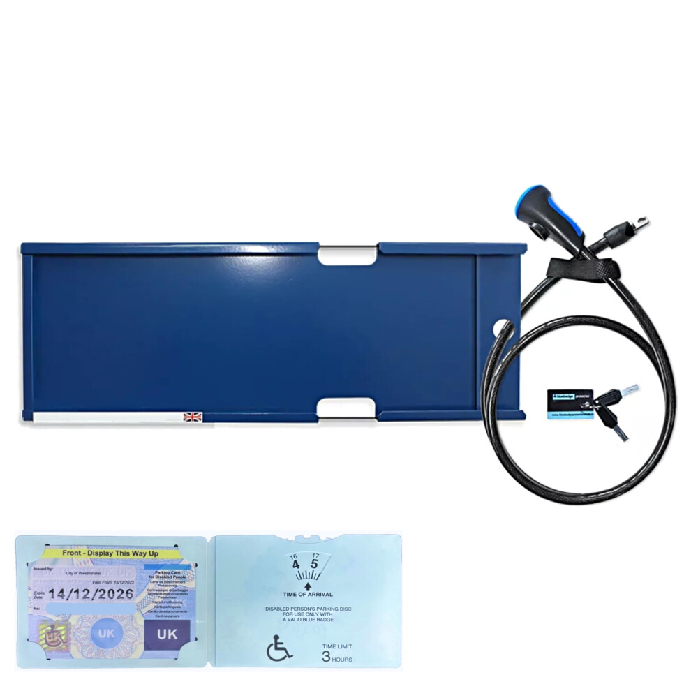 Anti Theft Combined Badge Holder Lock For Disabled Parking - Suitable For Combined Badge And Clock - Disbability Protector Security Device For Blue 5051226137150