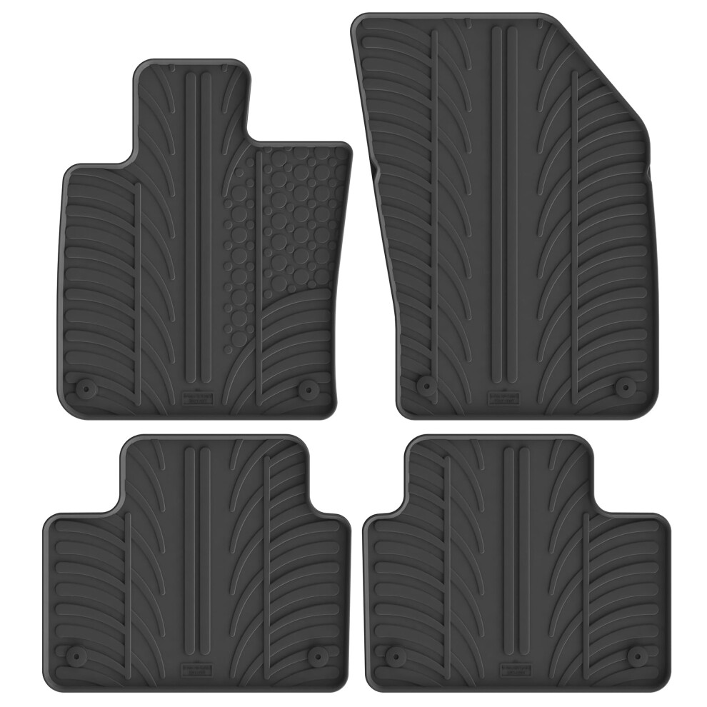 Gledring Set Of Rubber Mats Compatible With Volvo S60 & V60 Ii 2018 (T Profile 4 Pieces + Mounting Clips) 5051226126772