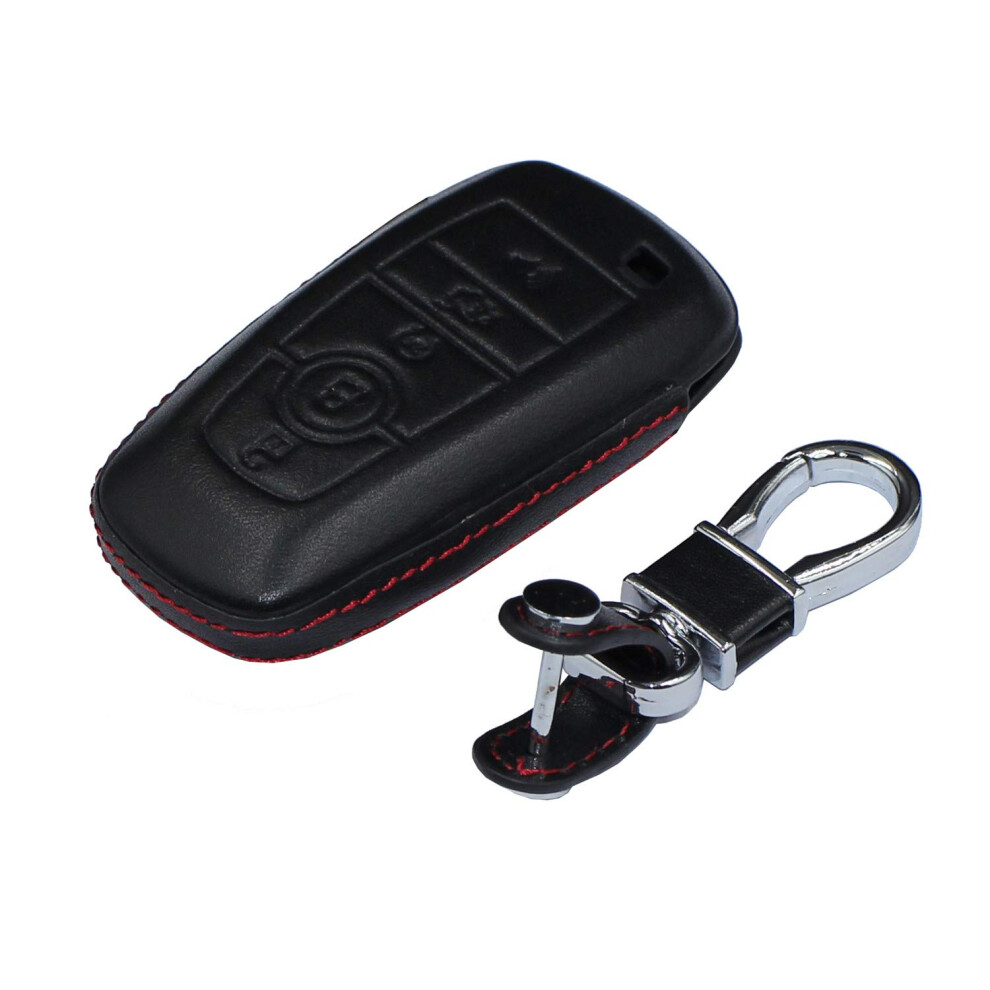 M.jvisun Men Women Genuine Leather Key Fob Cover For Ford Bronco Ecosport Escape Expedition Explorer F150 F250 F350 F450 F550 Fusion Maverick Mondeo 5051224080021