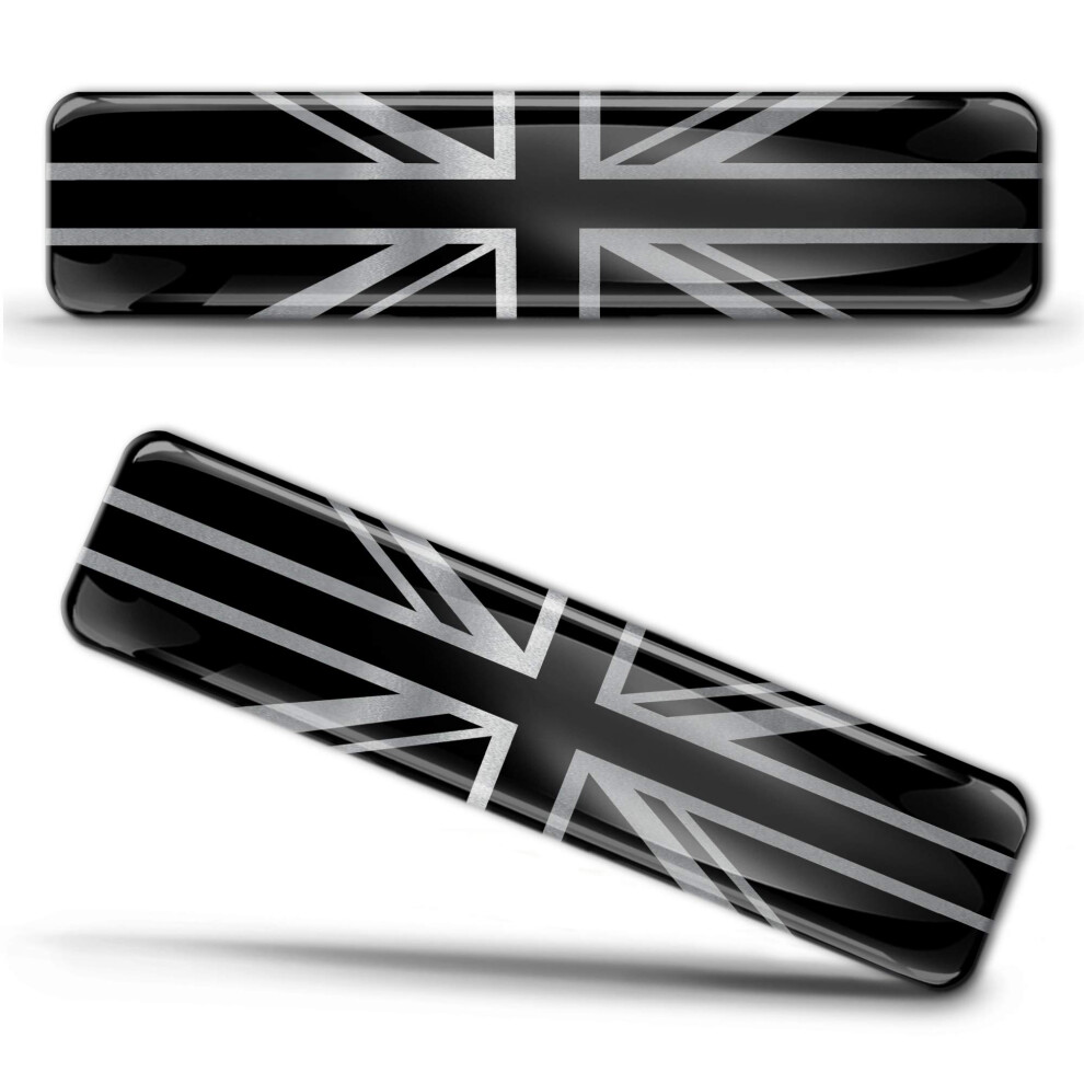 Biomar Labs 2 X 3D Domed Silicone Stickers Decals England Uk Union Jack National United Kingdom Great Britain Flag Banner Emblem Car Motorcycle Silver 5051224081165