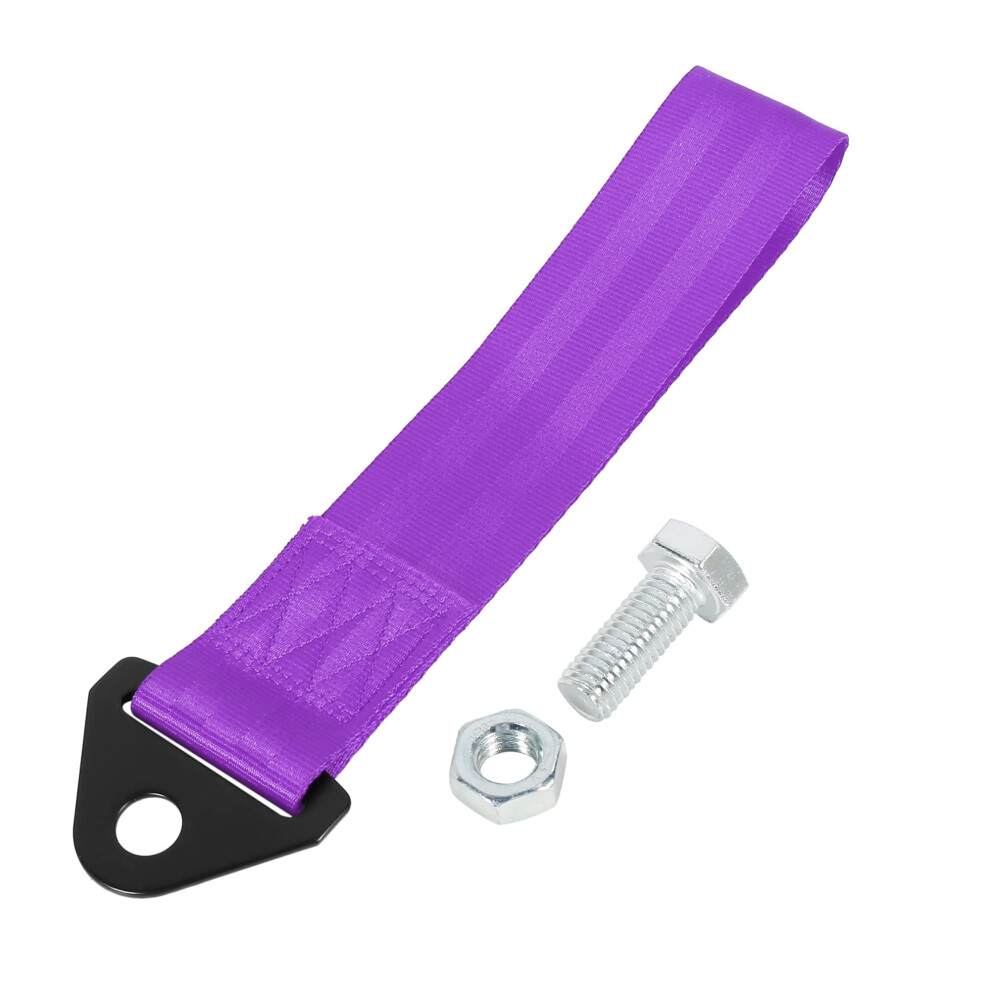 X Autohaux Universal Vehicle Tow Towing Hook Bumper Trailer Belt Strap Purple 5051224085149