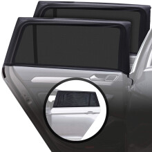 Car Window Shades for Baby with Certified UV Protection - Full Coverage for Rear Side Windows from Top to Bottom - Black Design Size M - Pack of 2