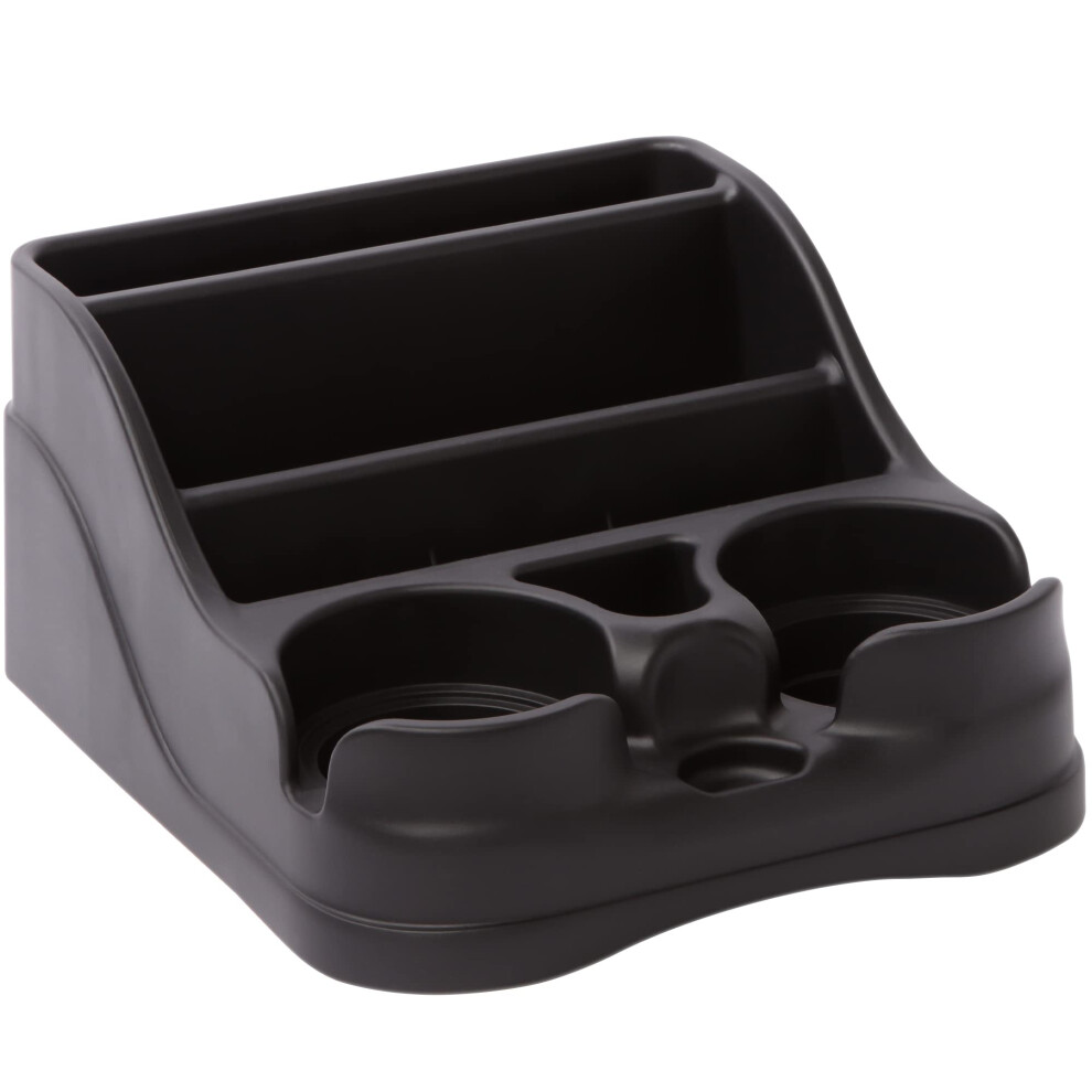 Moblorg Small Center Console For Cars, Trucks, Minivans, Suvs, Vehicle Organizer, Cup Holders, Recycled Plastic, Made In Usa (Black) Black 5051226177507