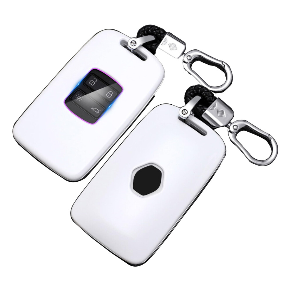 Siluohake Renault Koleos Kadjar Megane Captur Espace 4 Button Key Cover Case For Renault Koleos Kadjar Megane Captur Espace (White) White 5051224084913