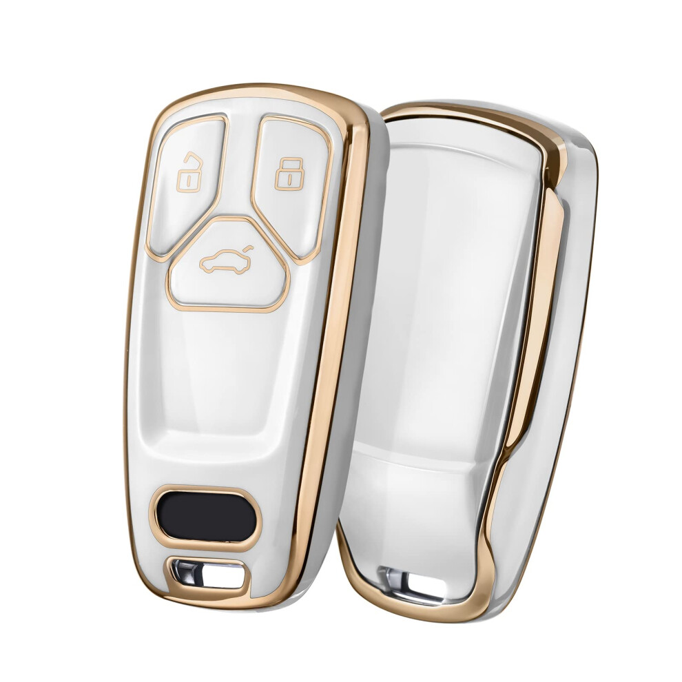 Oatsbasf Car Key Cover Compatible With Audi A4l A6l A8 Q5 Q7 Tts Tt Silicone Tpu 3 Buttons Key Box Shell 5051226161001