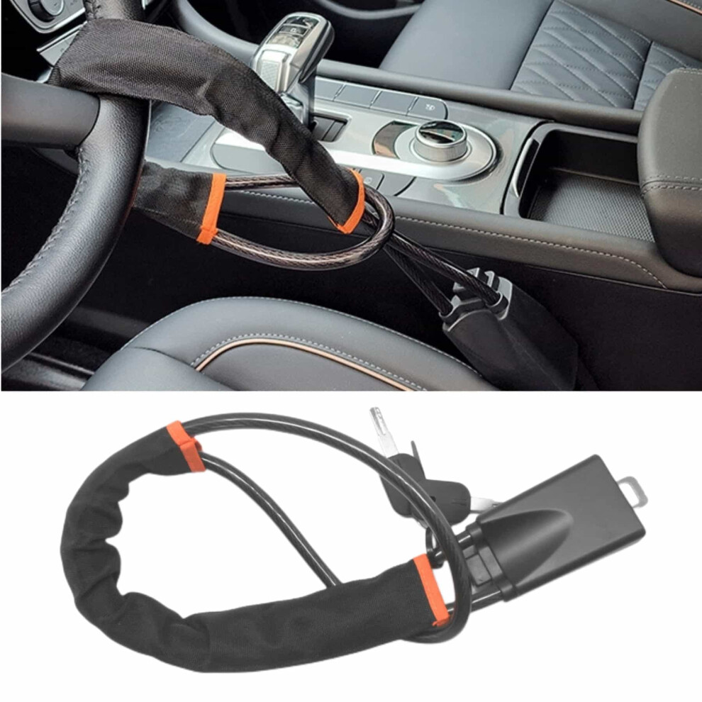 Eidoct Steering Wheel & Seat Belt Lock - Universal Anti-Theft Car Lock With 2 Keys For Most Vehicles, Trucks, Suvs & Vans (Black) Black 5051226165221