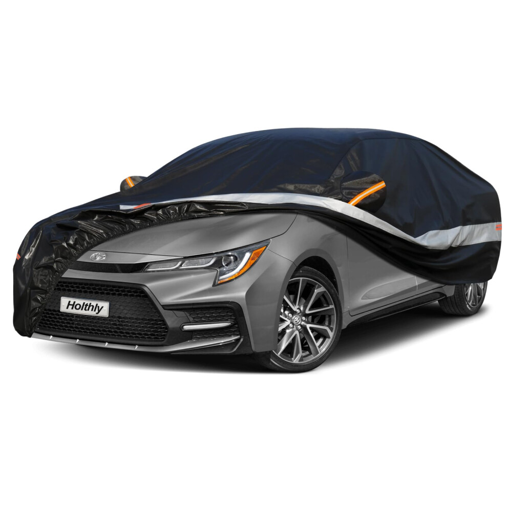 Holthly 10 Layers Sedan Car Cover Waterproof All Weather For Automobiles,100% Waterproof Outdoor Car Covers Rain Snow Uv Dust Protection. Custom Fit 5051226132520