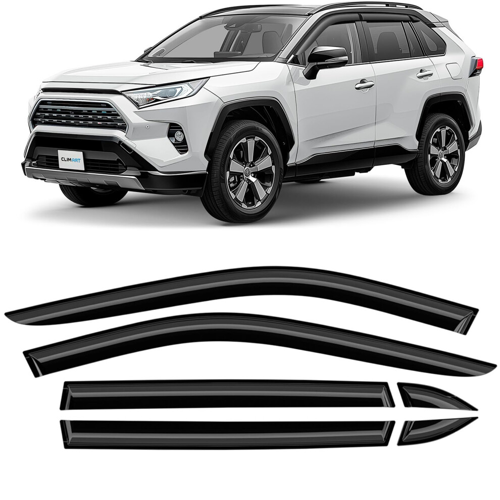 Clim Art Tape-On Wind Deflectors For/Compatible With Toyota Rav4 2019-2026 Xa50 (Mk5) - Rain Deflector - Car Accessories - Car Wind Deflectors - Sun, 5051224082049