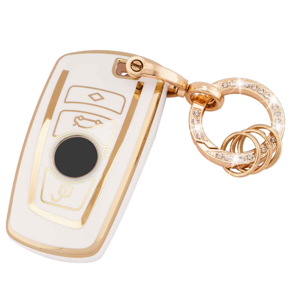 Koaudb?Car Key Fob Cover Full Protection For Bmw, Soft Tpu Smart Key Case Shell With Keychain Fit For Bmw 1 3 4 5 6 7 Series X3 X4 M5 M6 Gt3 Gt5 3 4 5051224085002