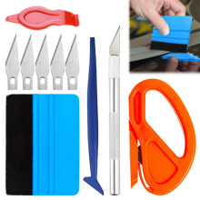 10 Pcs Vehicle Vinyl Wrap Tools Window Tint Film Kit, Tool Wallpaper Smoothing Kits, Including Felt Squeegee,Edge Trimmer,Soft Corner Squeegee