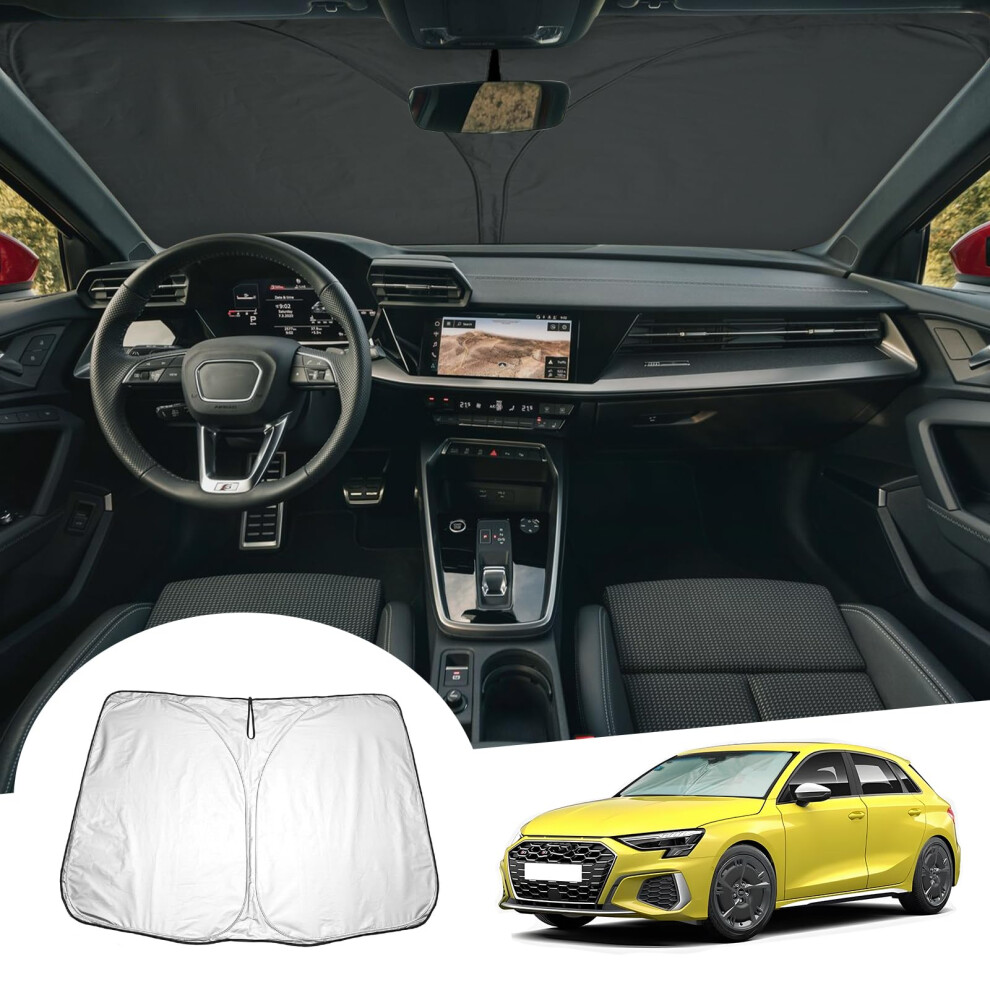 Gafat Compatible With A3 8V 8Y Sportback Sedan 2013-2024 2025 Sunshades, A3 2023 Sun Protection Front Windscreen Inside, Windscreen Parasol Sun Visor, 5051224082612