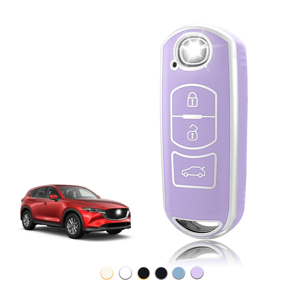 Toomume Car Key Cover Tpu, Car Key Case Fit For Mazda 2/3/6 M2 M3 M6 Cx3 Cx4 Cx5 Cx6 Cx7 Cx8 Cx9 Cx30 Cx60 Mx5 Mx30 Atenza Axela, Protective Key Fob 5051226201530