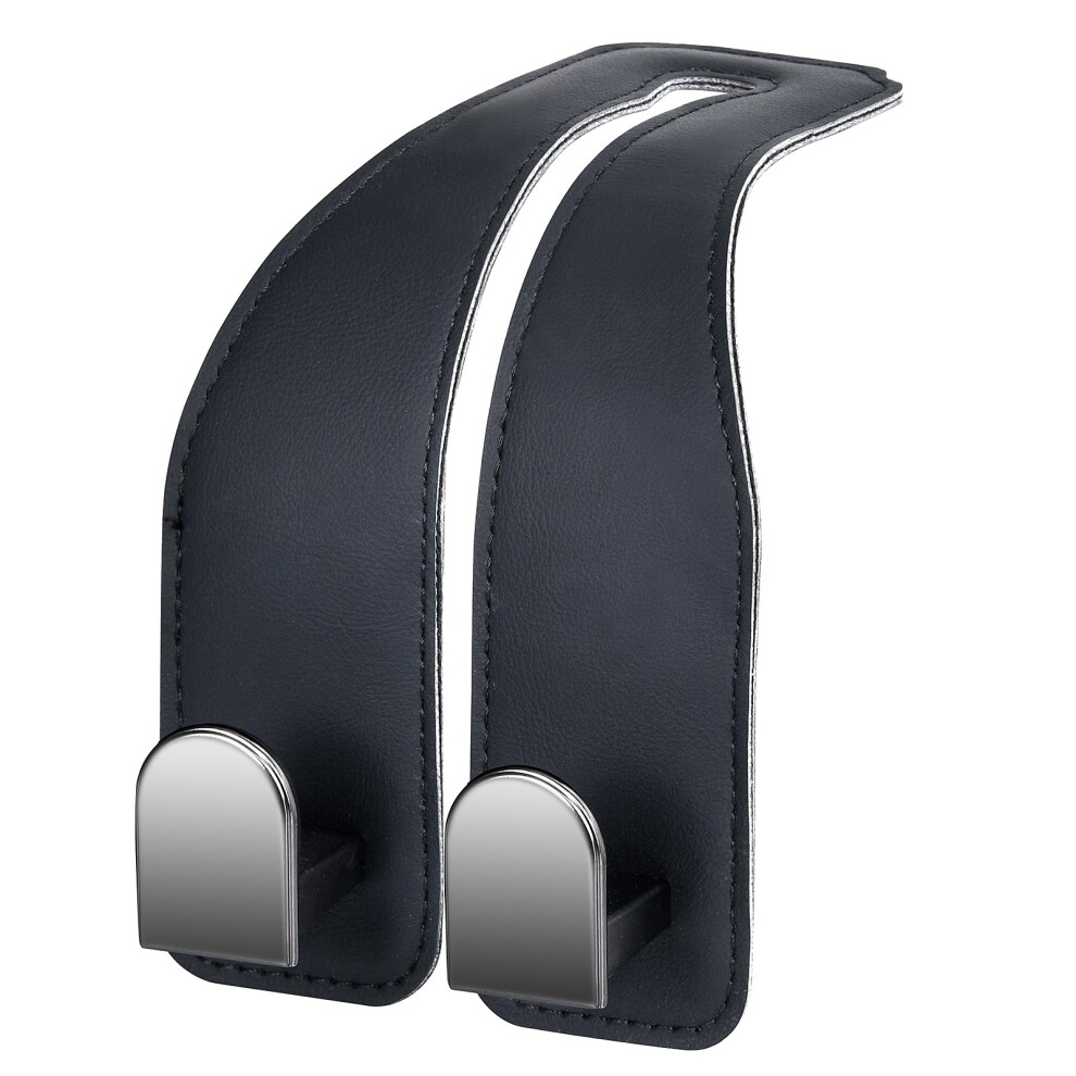 Lyooly Car Hooks For Headrest, Leather Car Seat Back Storage Organizer Interior Accessories, Auto Seat Hook Hangers For Purse Umbrellas Handbag 5051224080472