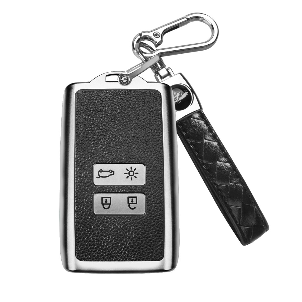 Ft Funtor For Renault Key Fob Cover,4-Button Silicone Keycase,360 Degree Car Key Case Protector With Keychain Compatible With Espace 5/Master 5051226202414