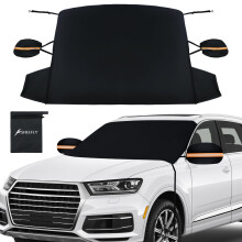SHEEFLY Car Windscreen Cover for Winter, Car Windshield Cover for Ice and Snow,600D Oxford Cloth Winter Leakproof & Heavy Duty Windscreen Frost