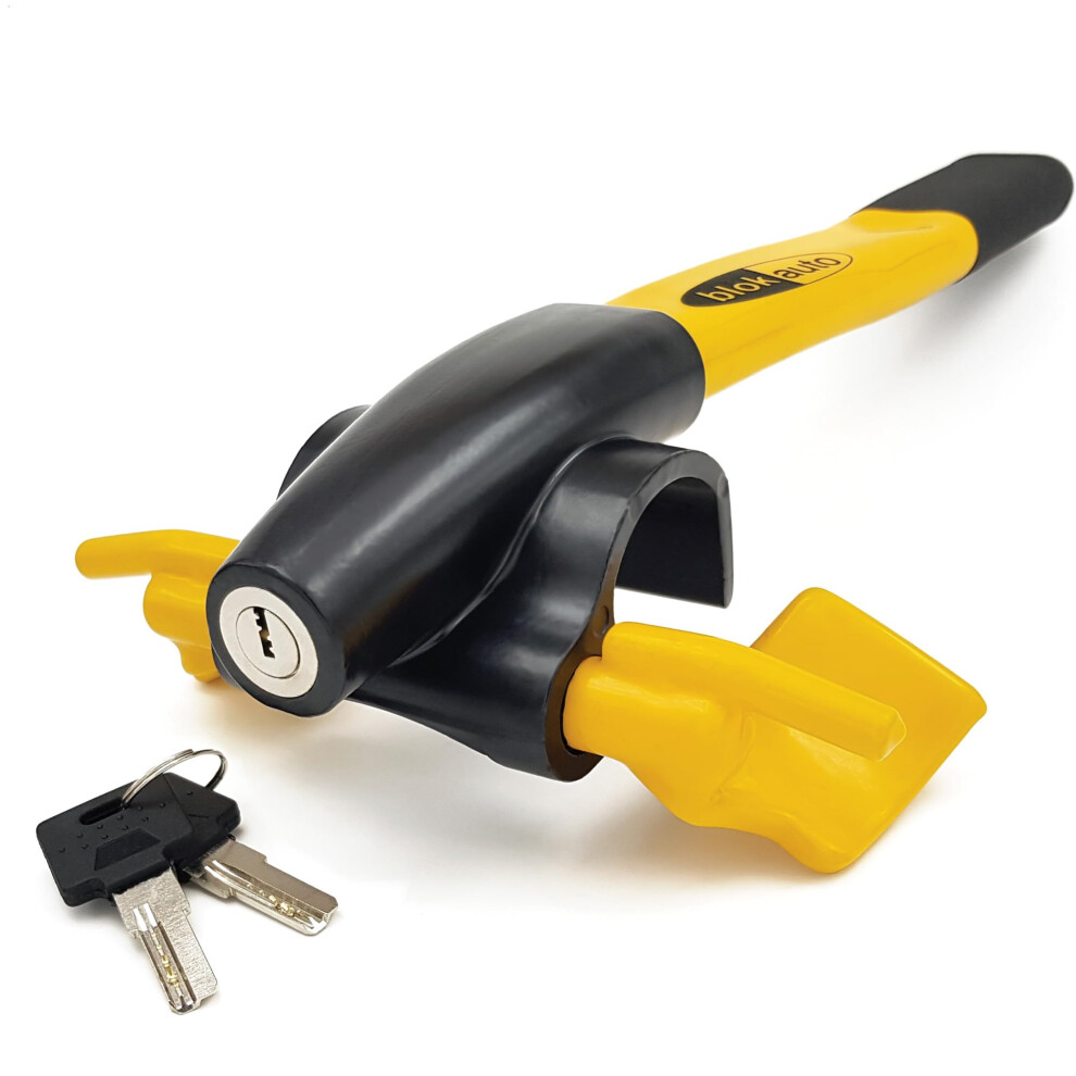 Blokauto 9595 Steering Wheel Lock Anti-Theft Device, More Secure Spoke Placement, Visible Theft Prevention, Quick Locking, Universal Car Lock Bar For 5051224089161