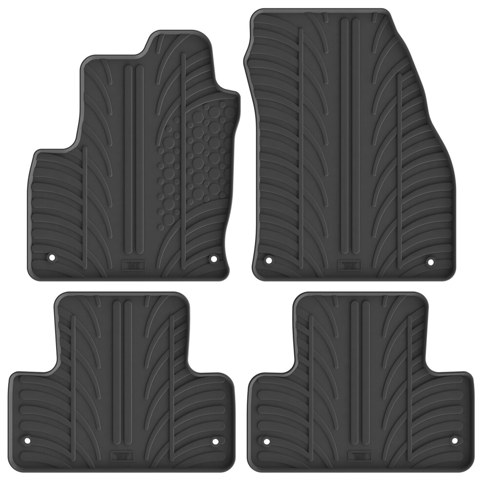 Gledring Rubber Car Mats Set Lhd Compatible With Range Rover Evoque 2011-2019 (T Profile 4-Pieces + Mounting Clips) 5051226127274