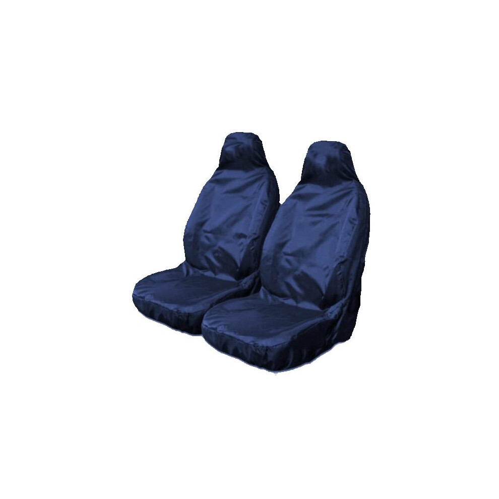 Carseatcover-Uk? Heavy Duty Navy Waterproof Car Seat Cover Protectors Airbag Safe For Front Seats 5051224087914