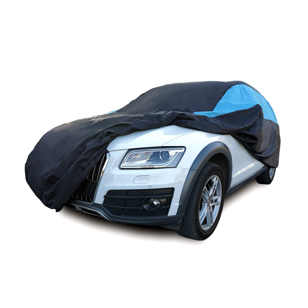 Mornyray Waterproof Car Cover All Weather Snowproof Uv Protection Windproof Outdoor Full Car Cover, Universal Fit For Suv (Fit Suv Length 191-201 Black/Blue 5051224085613