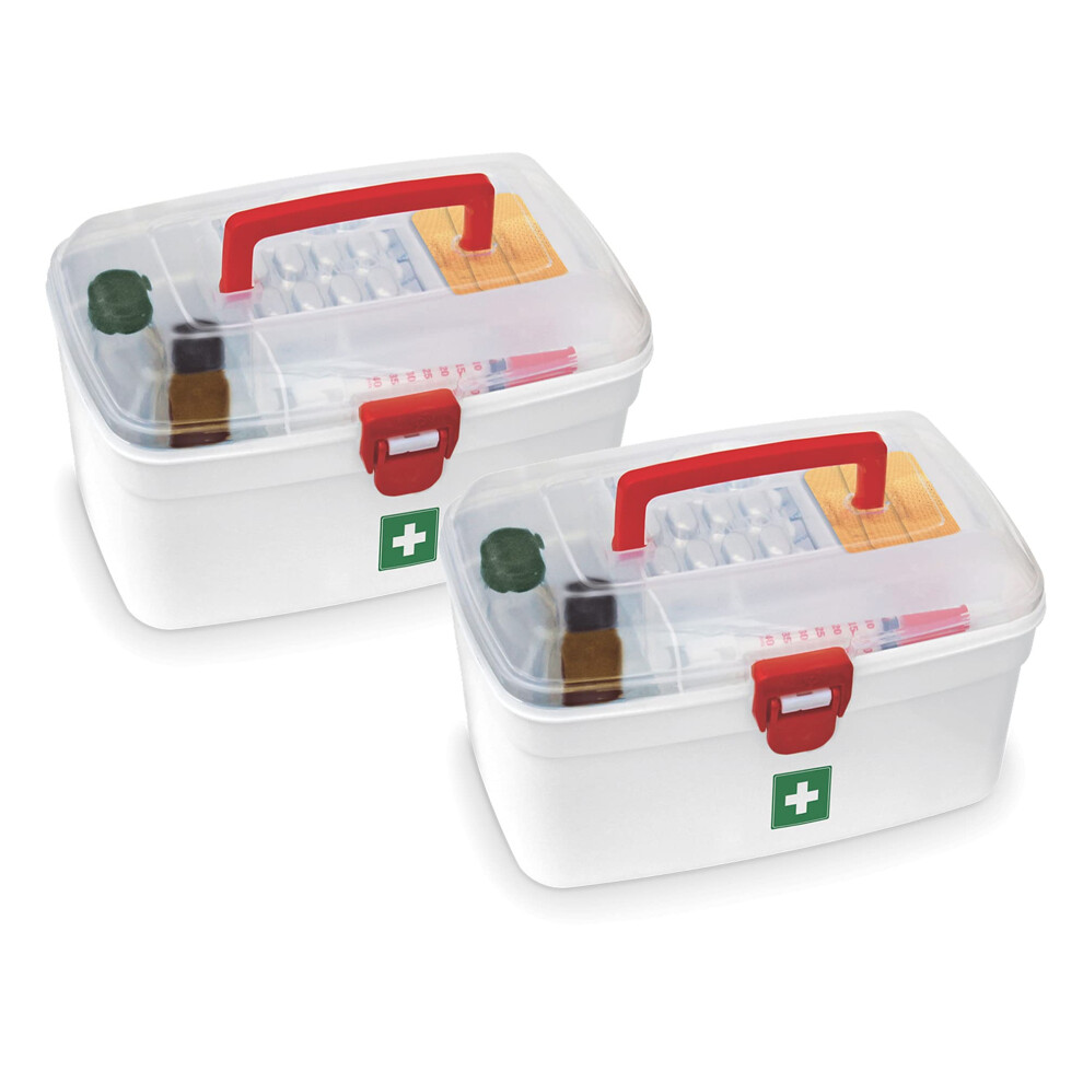 Milton Medical Box, First Aid Empty Medicine Storage Box | Organizer | Family Emergency Kit | Detachable Tray | Easily Accessible With A Transparent 5051226152535