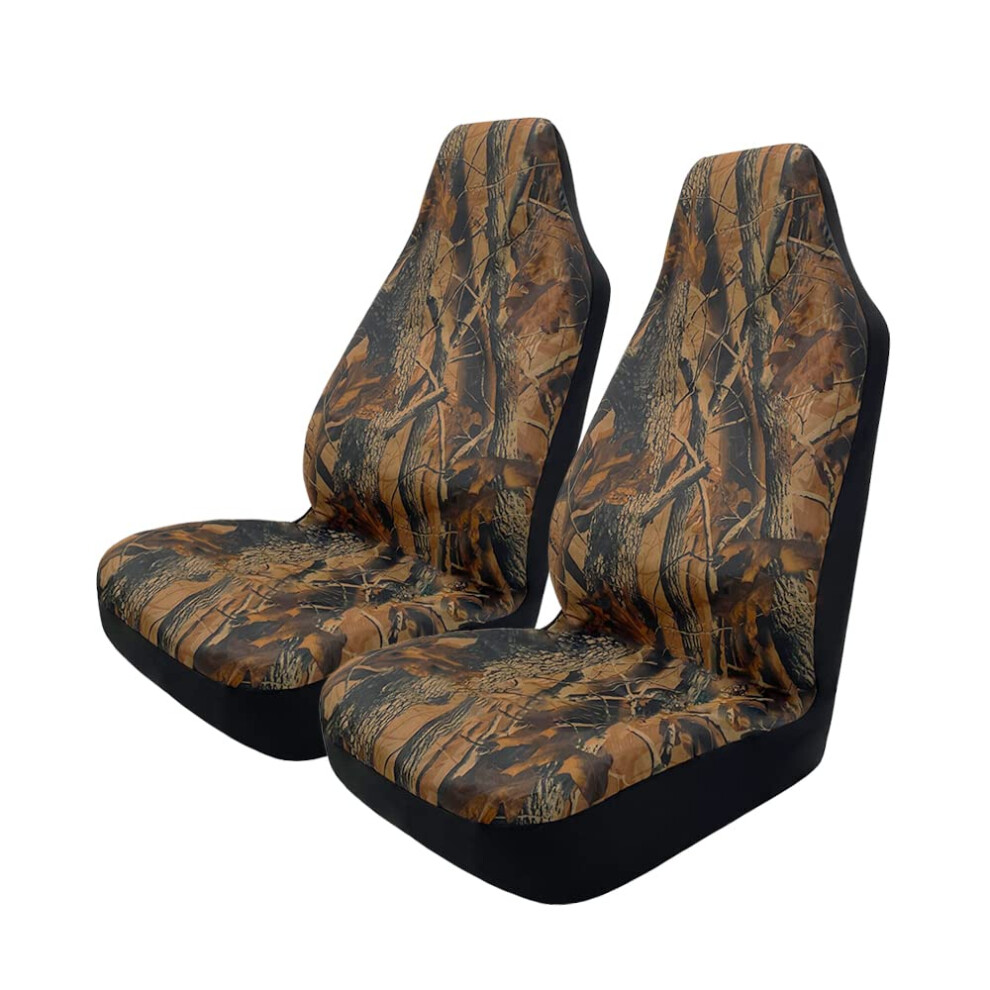 Toyoun Camo Universal Front Car Seat Covers Waterproof Highback Bucket Design -Fit Most Cars, Trucks, Suvs, Vans 2 Pcs Auto Fabric Covers Camouflage 5051226140945