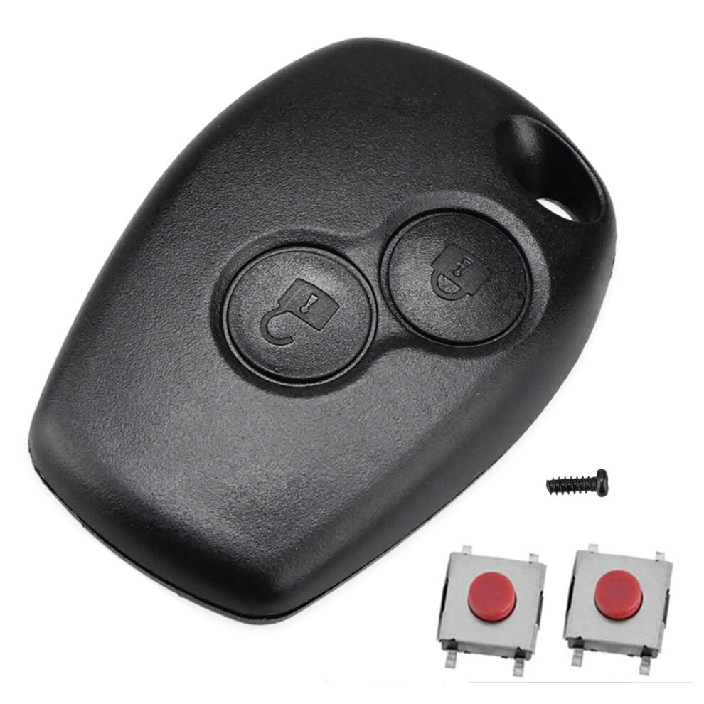 Hoorlz Renault Key Fob Cover Replacement Compatible With Clio Kangoo Megane Laguna Modus Dacia Twingo Remote Car Key Case Shell, 2 Button Dacia Key 5051226203220