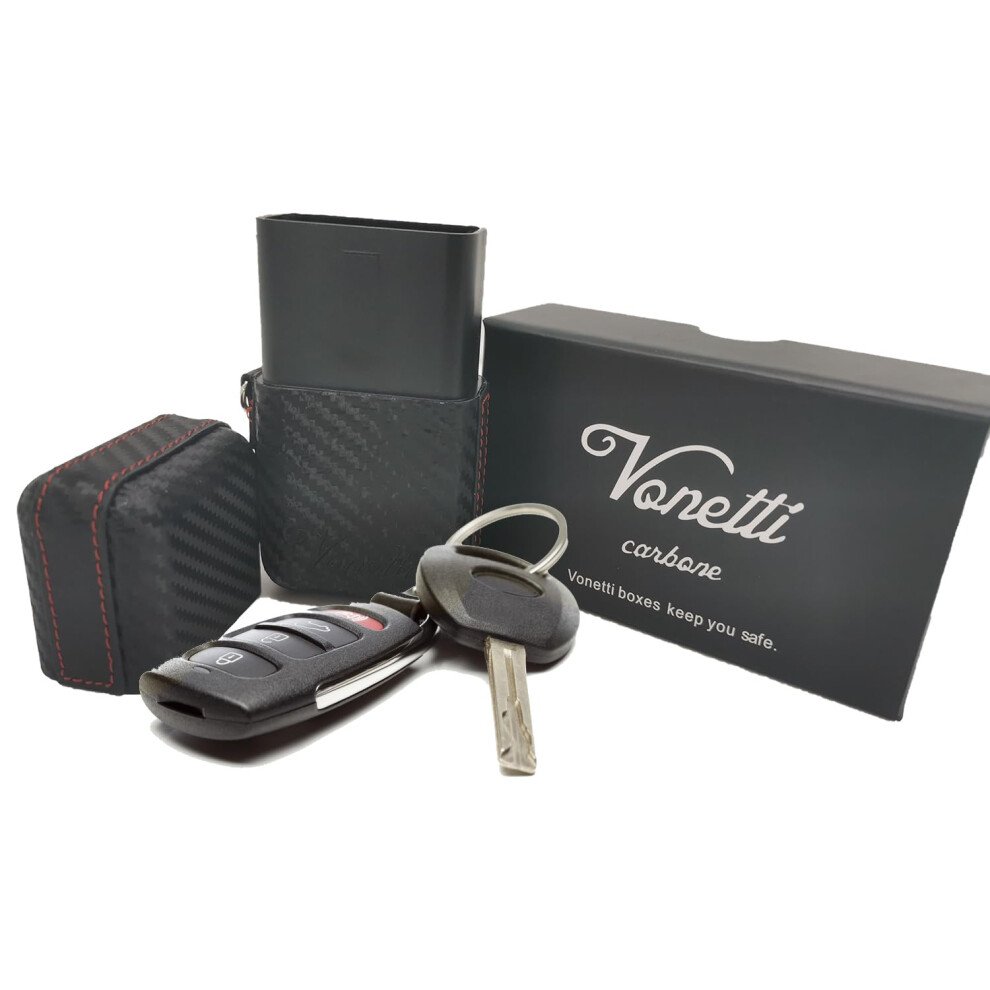 Vonetti Carbone - Premium Signal Blocker Faraday Box, Key Fob Radio Frequency Blocker, Radio Frequency Hijack Protector Tin, Keyless Go Rfid Blocking 5051226134760