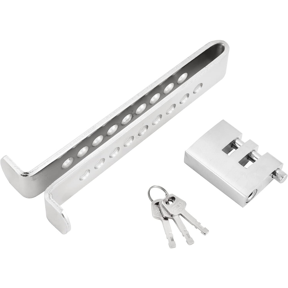 Dasbet Anti-Theft Brake Clutch Lock 9 Holes Anti-Theft Device Safety Tool Stainless Steel Vehicle Brake Pedal Lock With 3 Keys Compatible For Pedals 5051226165290