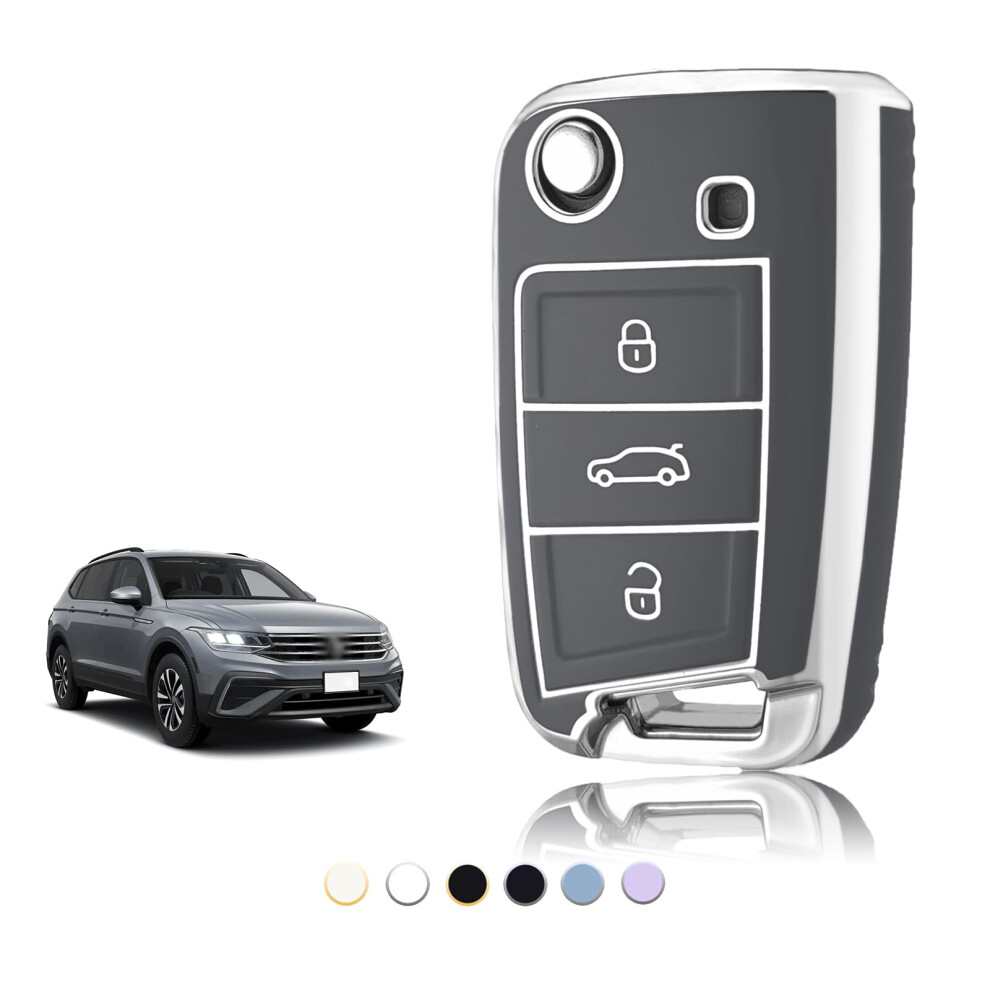 Toomume Car Key Cover Tpu, Car Key Case Fit For Vw Volkswagen Golf 7 Mk7 Polo Jetta Tiguan Seat Leon Fabia Ibiza Skoda Fabia Octavia Superb, 5051226200410