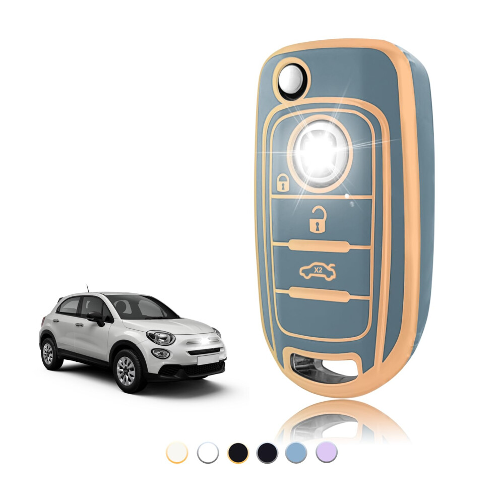 Toomume Car Key Cover Tpu, Car Key Case Fit For Fiat 500X Tipo Toro Argo Cronos Nuovo Doblo Egea Freedom Grazie Dodge Neon, Protective Key Fob Cover 5051226203510