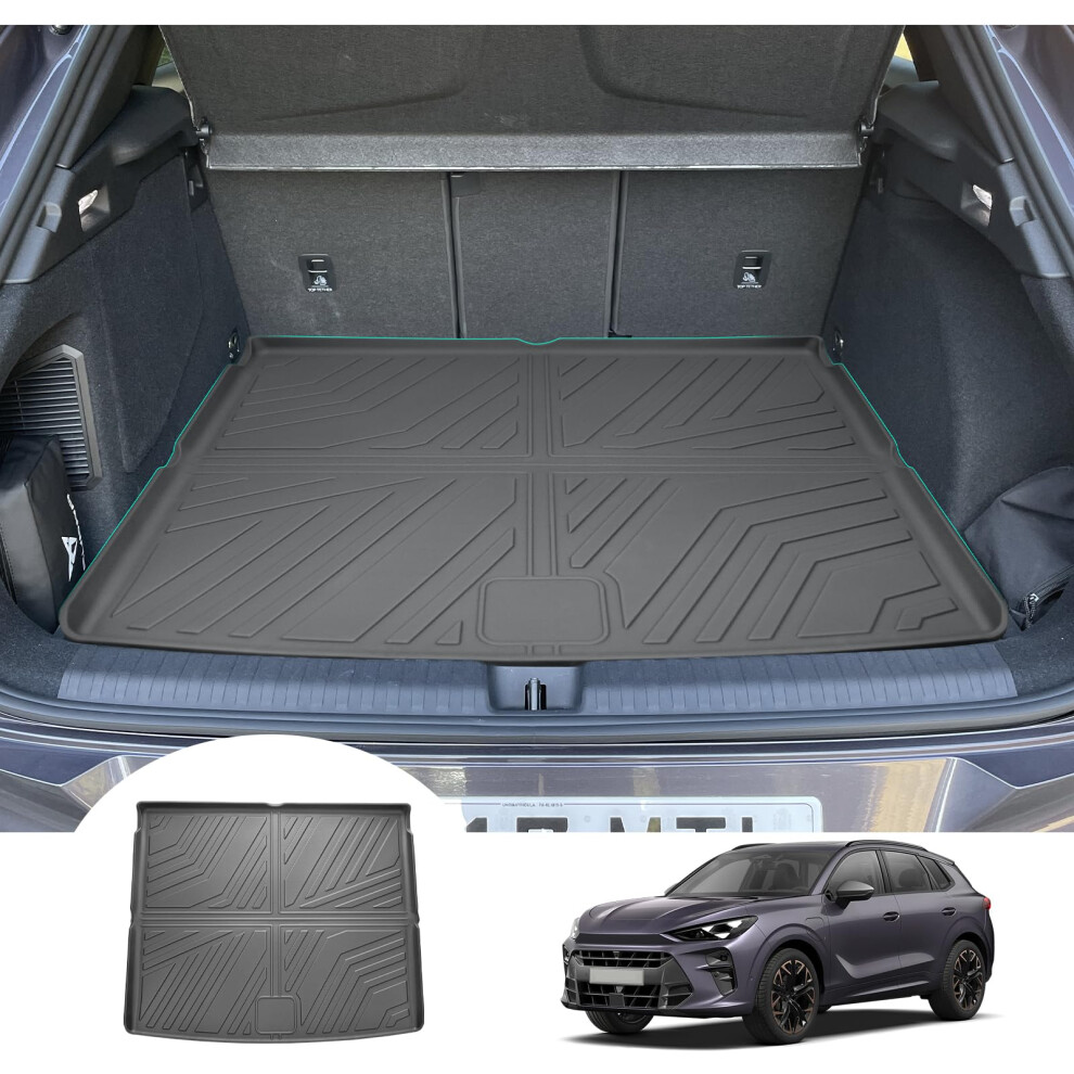 Gafat Compatible With Cupra Terramar 2025 2026 Hybrid/Plug-In Hybrid Boot Mat, Easy To Fold, Tpe All-Weather Boot Liner, High Edge 3D Scanning 5051224086221