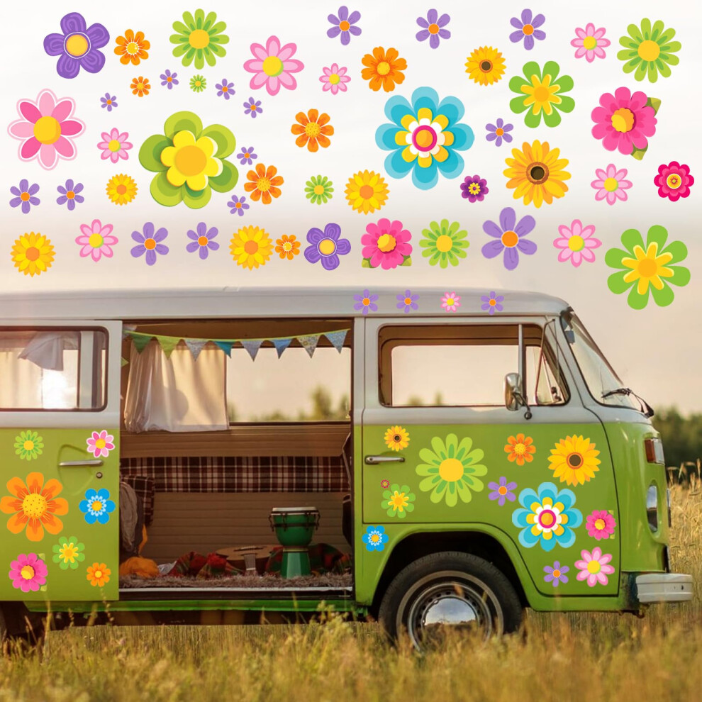 86 Pcs Flowers Car Decals, Auto Stickers Waterproof Hood Vinyl Decal Car Window Stickers Auto Graphics Body Side Door Trunk Decoration For Racing Suv 5051226153204