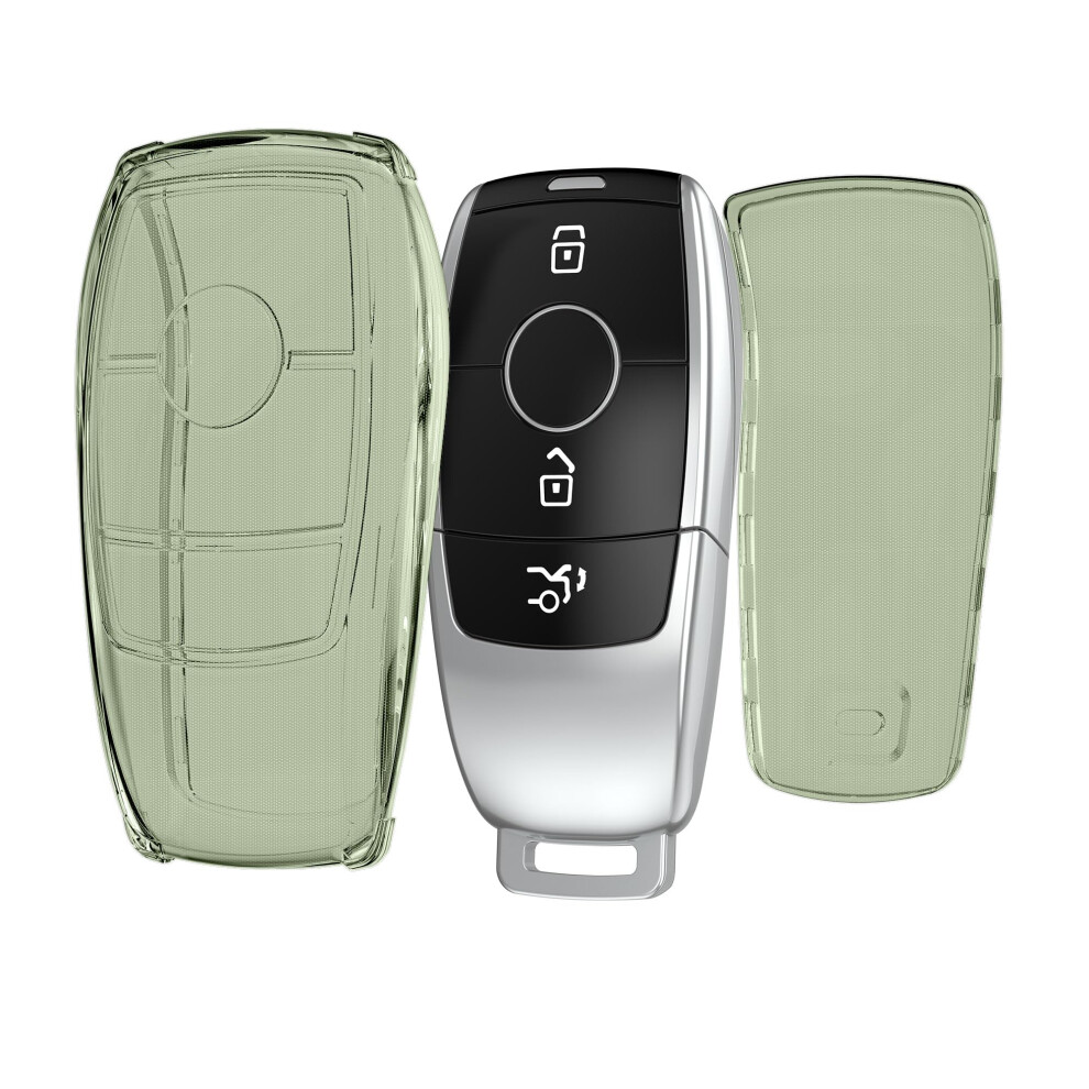 Kwmobile Car Key Case Compatible With Mercedes-Benz Smart Key Car Key (Only Keyless) Cover - Car Fob Case - Soft Tpu Shell - /Transparent Green 5051224089604