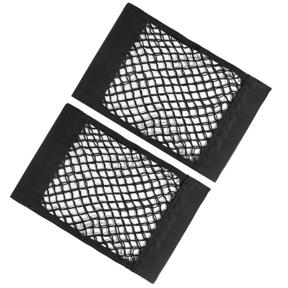 Wady 2 Pcs Car Boot Storage Net, Elastic String Net Mesh, Adhesive Mesh Cargo Net, Campervan Accessories For Van, Caravan, Trunk, Cargo, Black 5051224092871