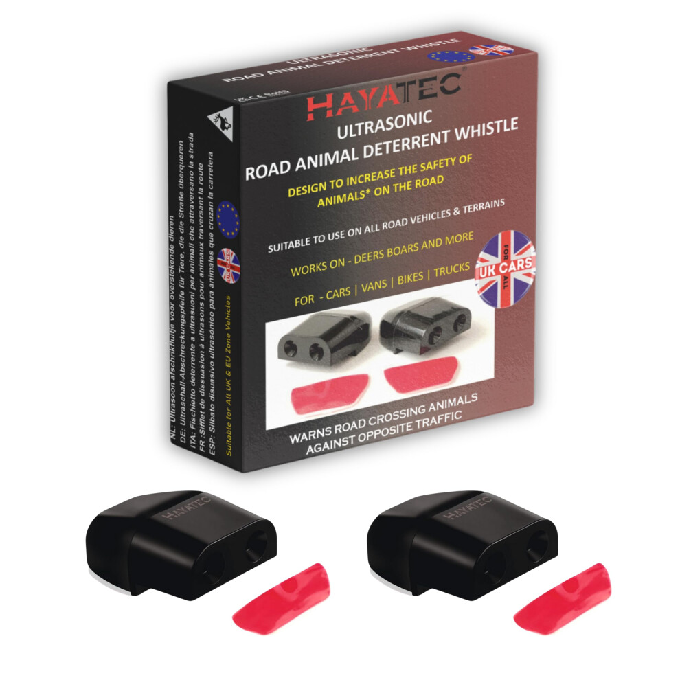 Hayatec Ultrasonic Deer Animal Warning Car Whistle Device - Small Car Grill Air Powered Boar Road Safety Adhesive Kit 5051226209567