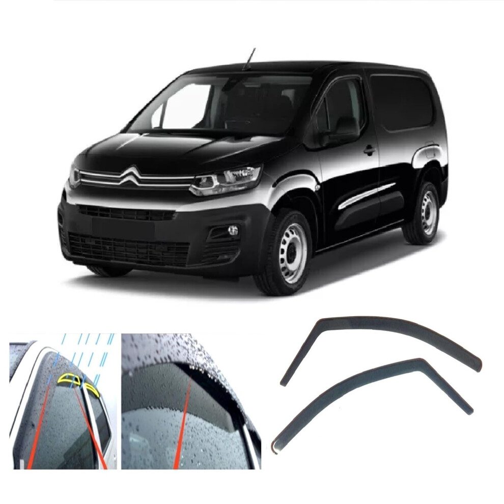 Ac Wow 2X Wind Deflectors Compatible With Citroen Berlingo Iii 3 For Peugeot Rifter Partner For Vauxhall Combo For Toyota Proace City 2018 - Onwards 5051226137976