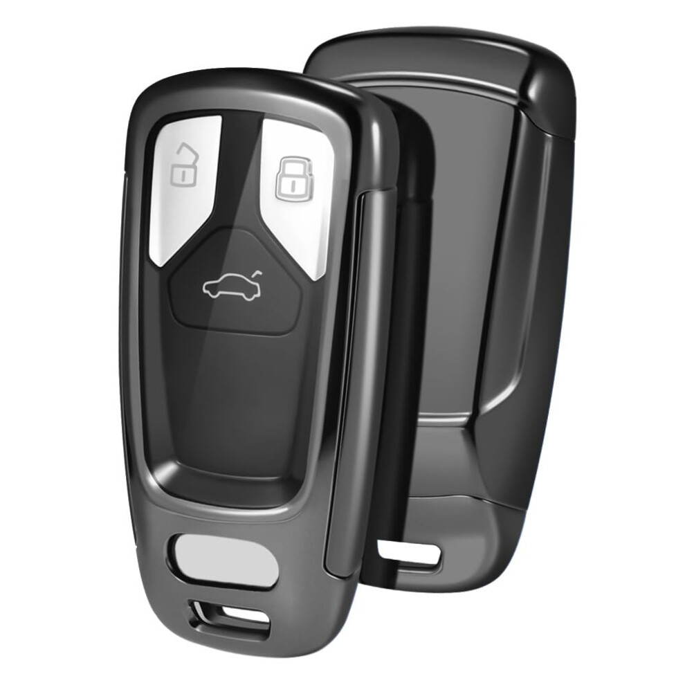 Oatsbasf Car Key Cover Compatible With Audi A4l A6l A8 Q5 Q7 Tts Tt Silicone Tpu 3 Buttons Key Box Shell (Black) Black 5051226164897