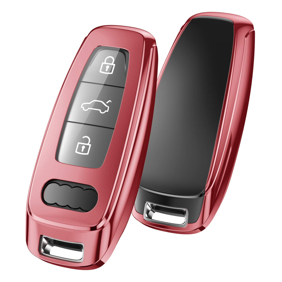 Oatsbasf Key Case Suitable For Audi, Car Key Case For A6l A6 A7 A8 Q7 Q8 E-Tron 2019 2020, Silicone Tpu Protective Case 5051226160707