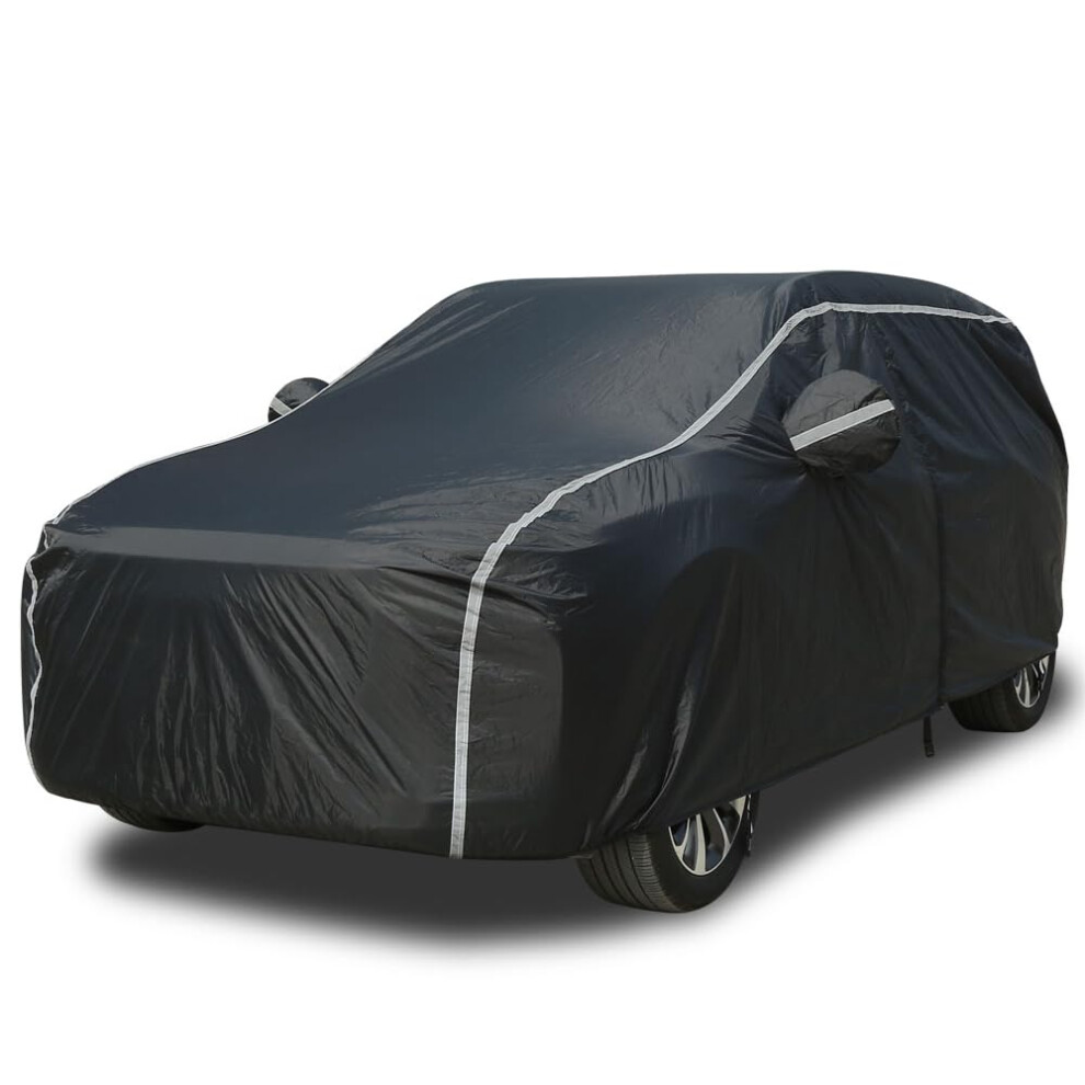 Car Cover Waterproof All Weather Suv - Coverado Car Cover Uv Protection With Zipper Door, Cotton Backing Snowproof Hail Protection Windproof, Black 5051224093731
