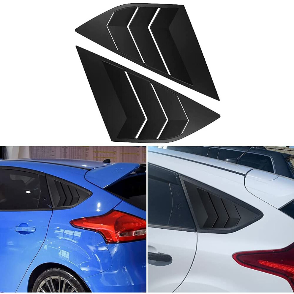 Marchfa Rear Side Window Louvers Compatible For Focus St Rs Mk3 Hatchback 2012-2018 Louver Accessories (Matte ) Black 5051224095506