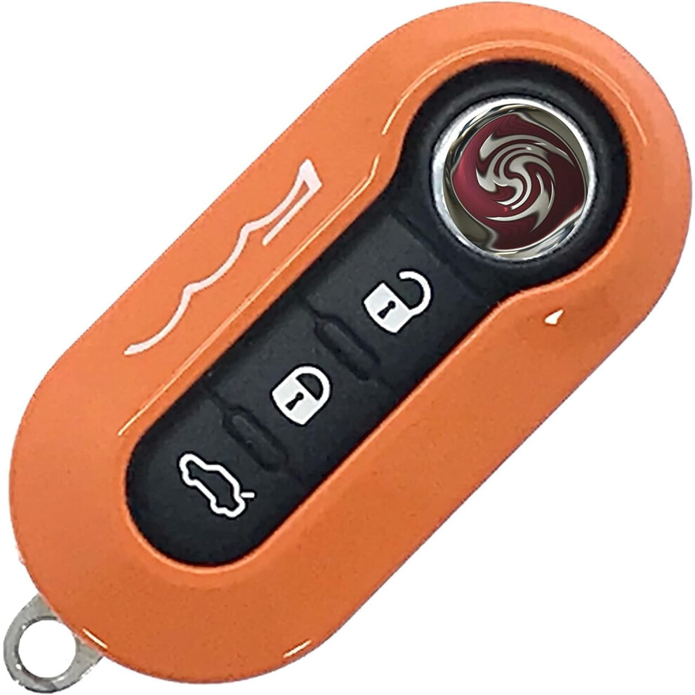 Nordecco Gloss Key Fob Protector Shell Case For Fiat 500C 500-500L 500X Abarth Grande Punto Brava Panda Stilo Linea (Orange) Orange 5051224093038