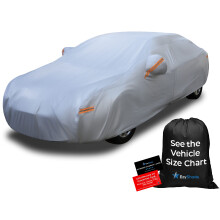 EzyShade 10-Layer Waterproof Car Cover. All Weather Full Exterior Outdoor Sedan Hatch Coupe Cover. Sun UV Rain Snow Wind Protection. Size A7