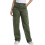 Calça Cargo Feminina de Algodão, Corte Relaxado, Verde, 6 Bolsos 1