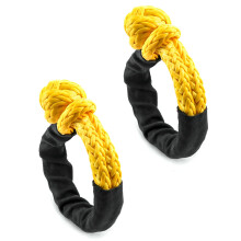 QWORK? Soft Shackle Synthetic Rope, 1/2 Inch x 20 Inch, 42,000lbs Breaking Strength Shackle Recovery Rope with Sleeve for Road Towing Sailing ATV