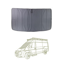 VanEssential Insulated Stealth Blackout FRONT WINDSHIELD Cover Designed for RAM Promaster Van Years 2014 to Current Model - Charcoal Gray